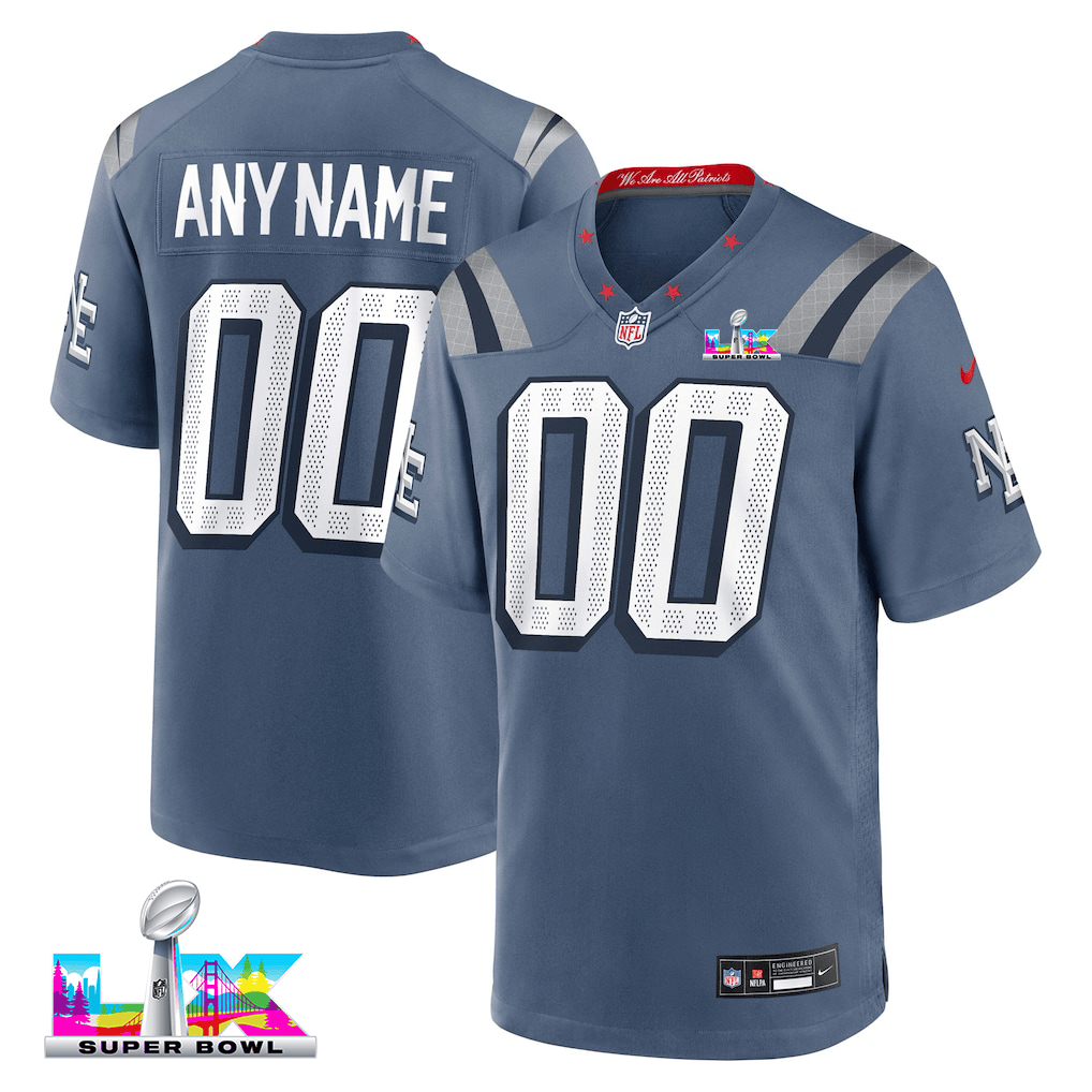New England Patriots 2026 Super Bowl LX Rivalries Collection Custom Game Jersey - Storm Blue