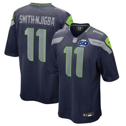 Seattle Seahawks Jaxon Smith-Njigba 11 College Navy Team 50th Season Game Jersey
