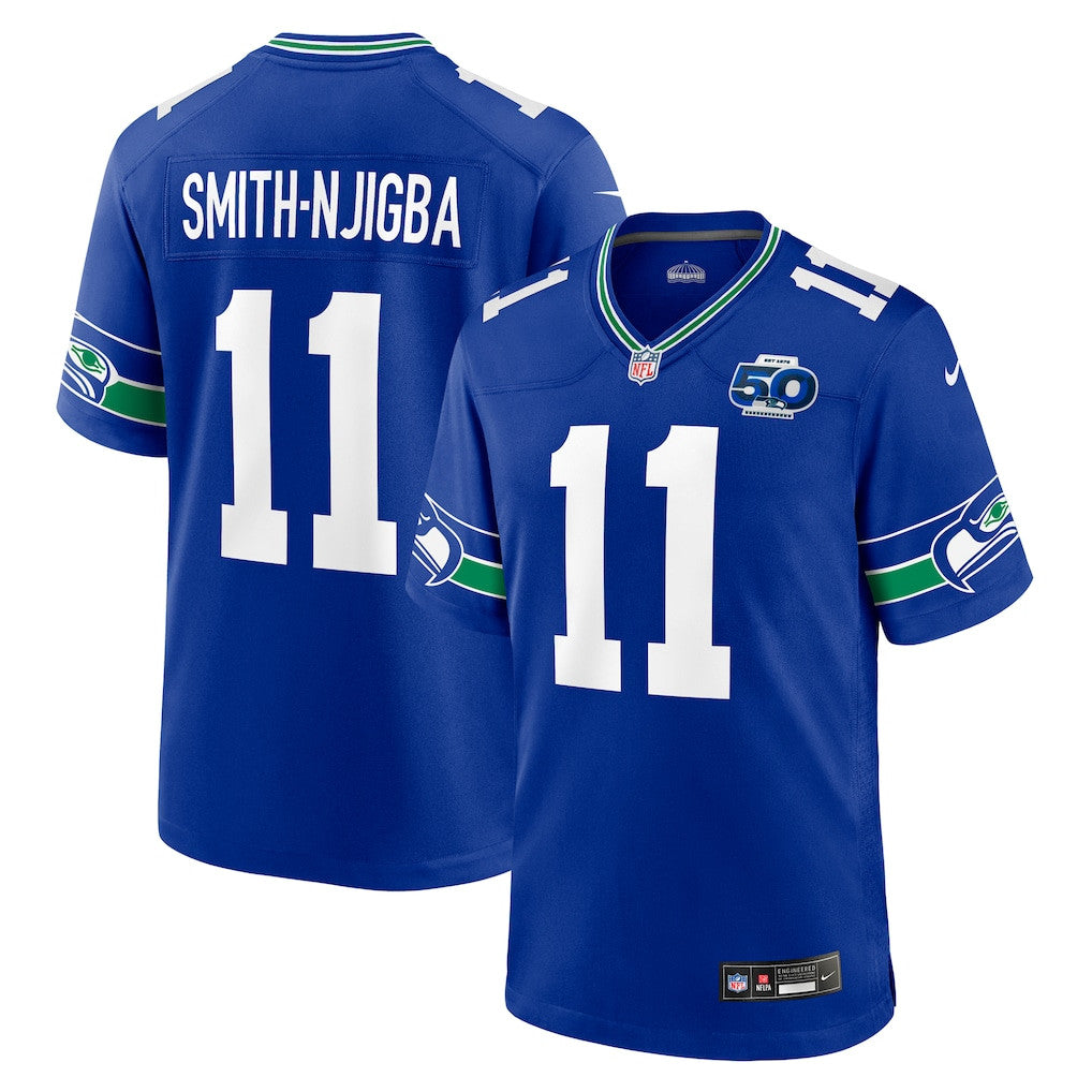 Seattle Seahawks Jaxon Smith-Njigba 11 Alternate 50th Season Game Jersey - Royal