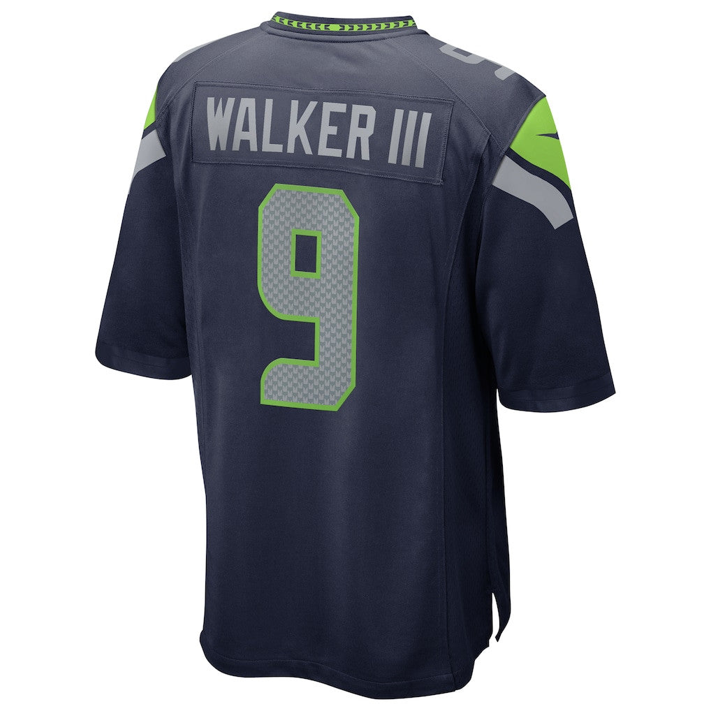 Seattle Seahawks Kenneth Walker III 9 College Navy 50th Season Game Jersey