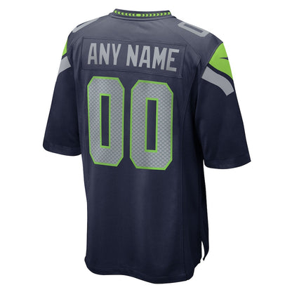 Seattle Seahawks College Navy 50th Season Team Custom Game Jersey