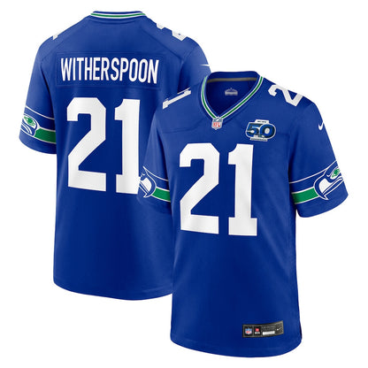 Devon Witherspoon 21 Seattle Seahawks Royal Alternate 50th Season Game Jersey