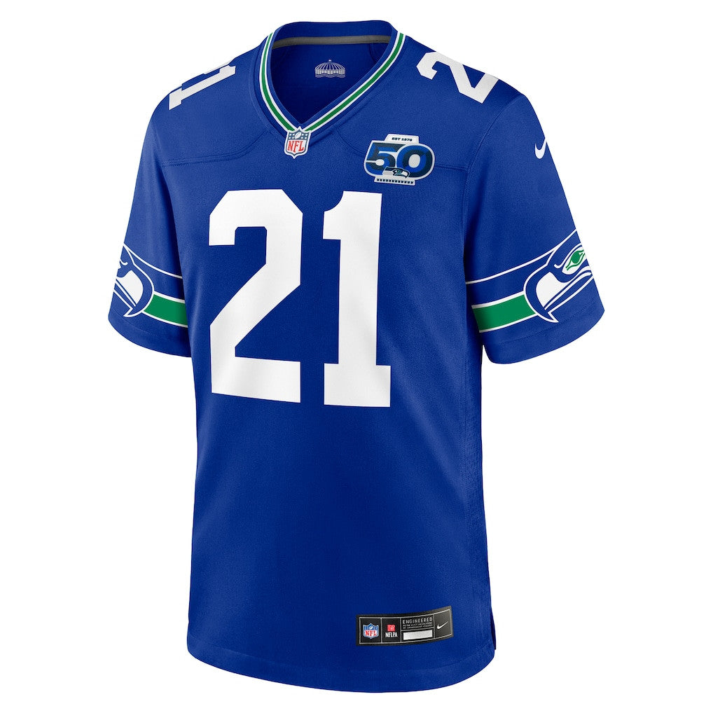 Devon Witherspoon 21 Seattle Seahawks Royal Alternate 50th Season Game Jersey