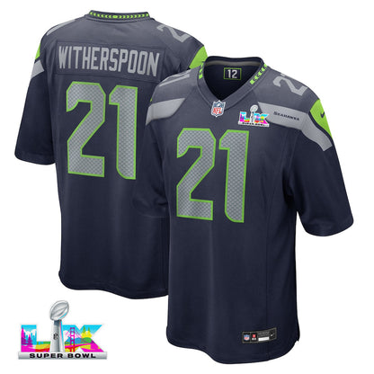 Devon Witherspoon 21 Seattle Seahawks 2026 Super Bowl LX Game Jersey - College Navy