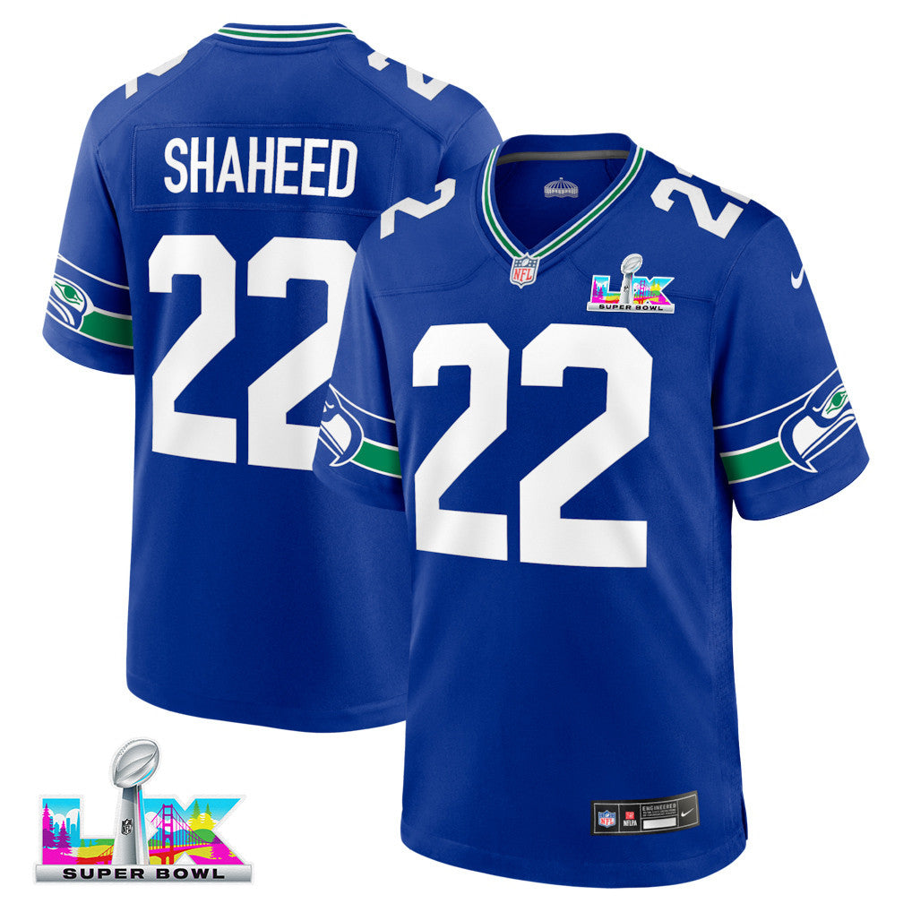 Rashid Shaheed 22 Seattle Seahawks 2026 Super Bowl LX Alternate Game Jersey - Royal