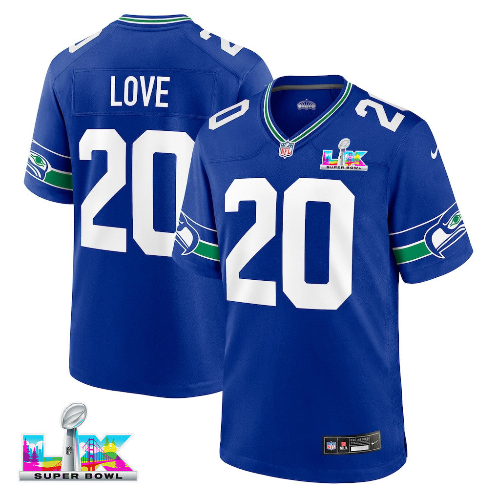 Julian Love 20 Seattle Seahawks 2026 Super Bowl LX Alternate Game Jersey - Royal
