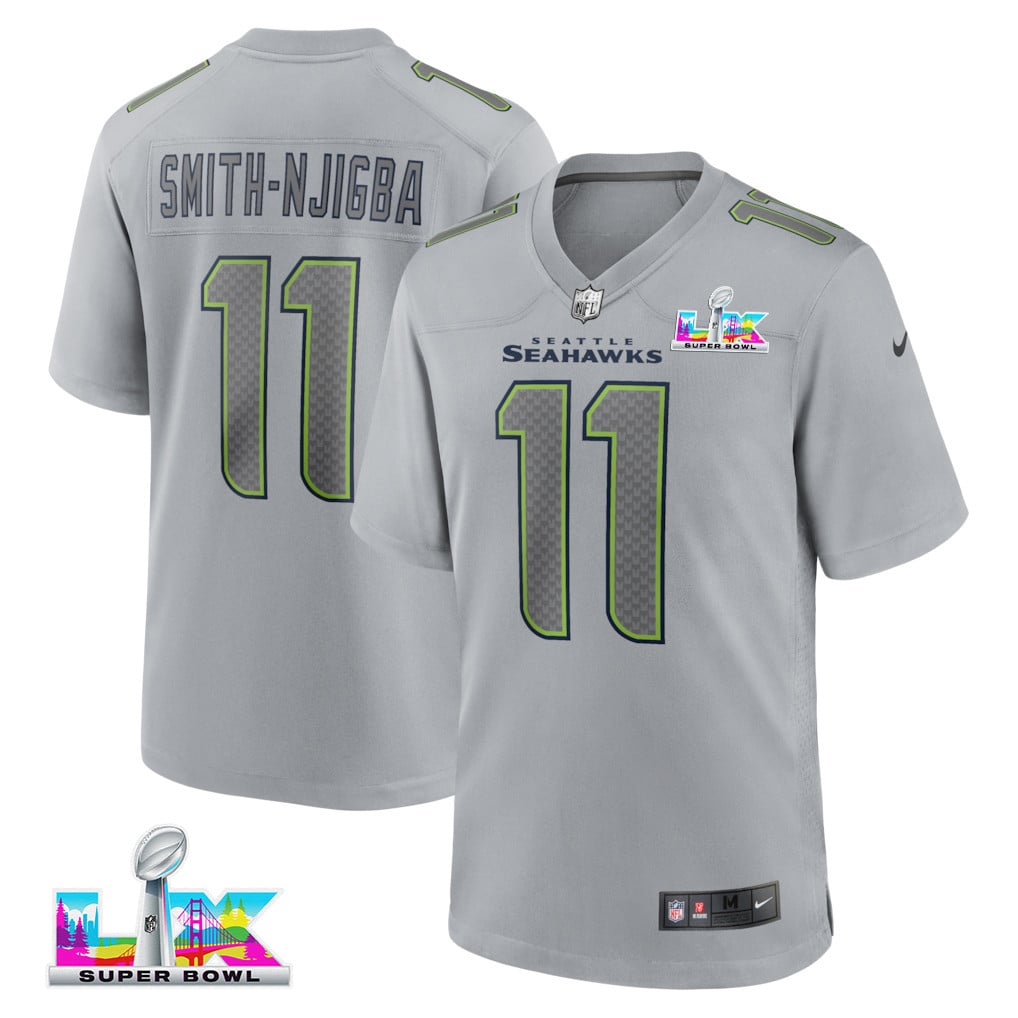 Jaxon Smith-Njigba 11 Seattle Seahawks 2026 Super Bowl LX - Gray Atmosphere Fashion Game Jersey
