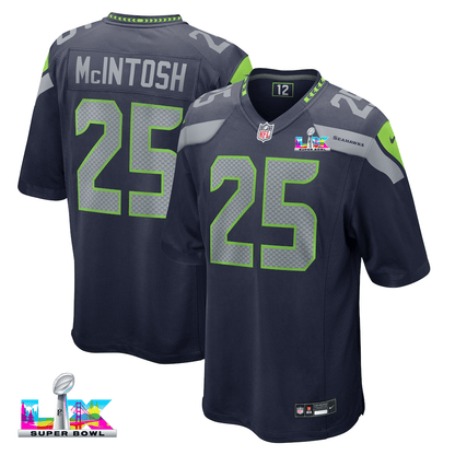 Kenny McIntosh 25 Seattle Seahawks 2026 Super Bowl LX Game Jersey - College Navy