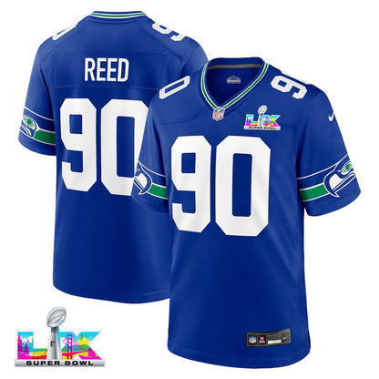 Jarran Reed 90 Seattle Seahawks 2026 Super Bowl LX Royal Alternate Game Jersey