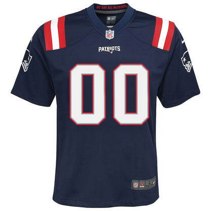 New England Patriots YOUTH 2026 Super Bowl LX Custom Game Jersey - Navy