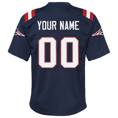 New England Patriots YOUTH 2026 Super Bowl LX Custom Game Jersey - Navy