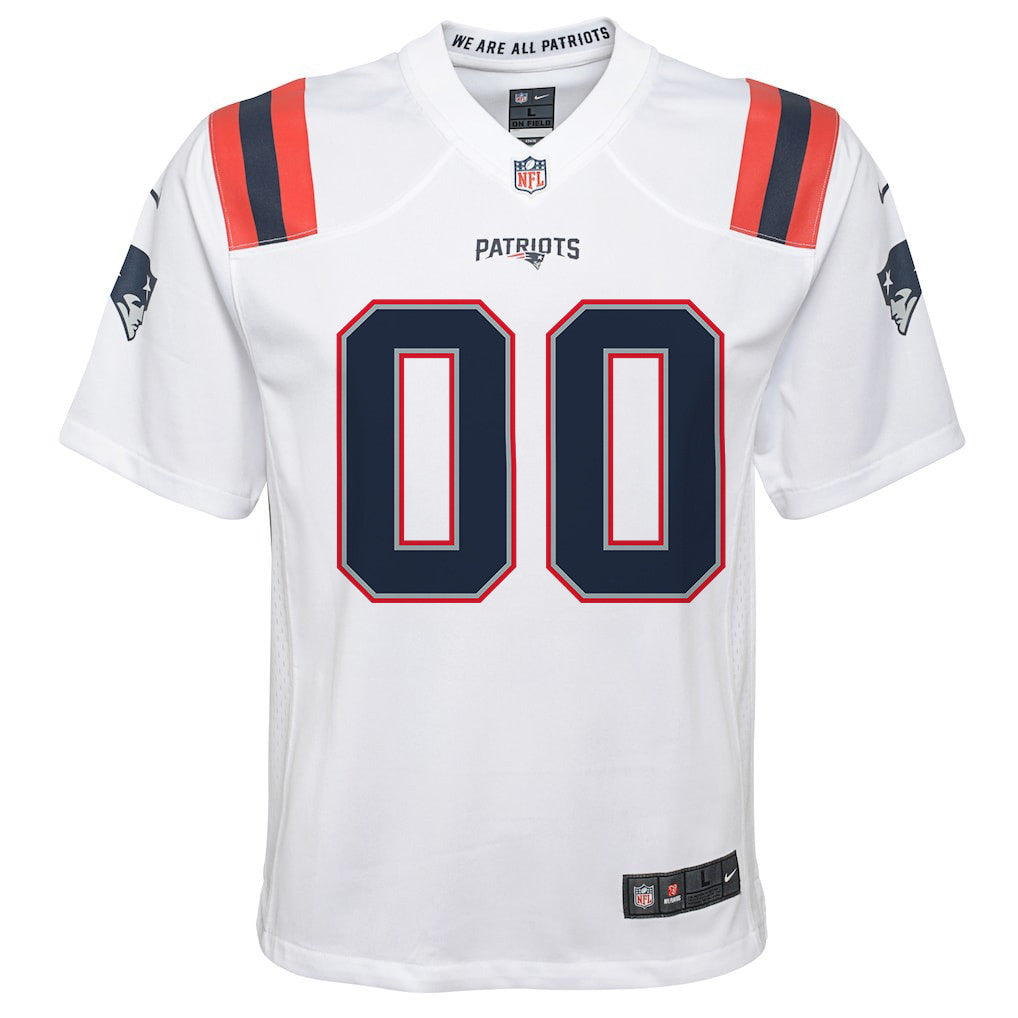 New England Patriots YOUTH 2026 Super Bowl LX Custom White Game Jersey