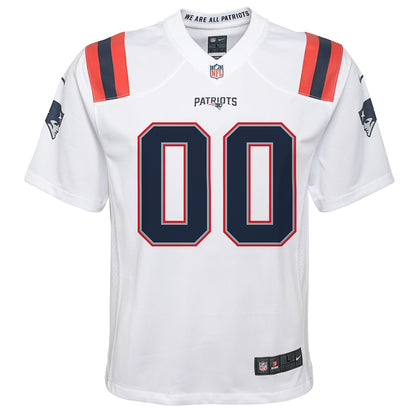 New England Patriots YOUTH 2026 Super Bowl LX Custom White Game Jersey