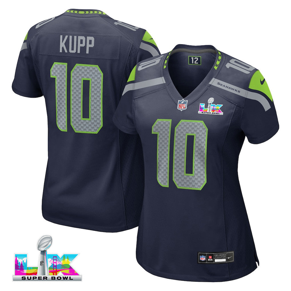 Cooper Kupp 10 Seattle Seahawks 2026 Super Bowl LX - Women Navy Game Jersey
