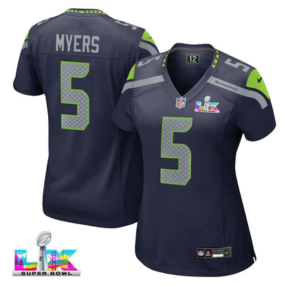 Jason Myers 5 Seattle Seahawks 2026 Super Bowl LX - Women Navy Game Jersey