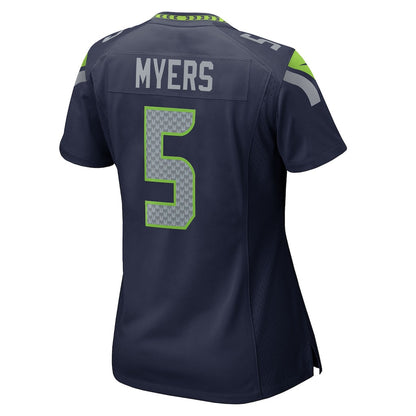 Jason Myers 5 Seattle Seahawks 2026 Super Bowl LX - Women Navy Game Jersey