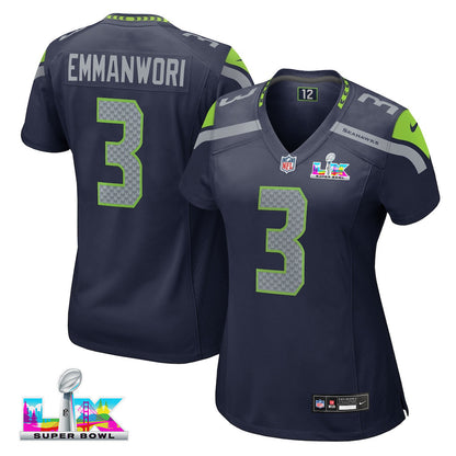 Nick Emmanwori 3 Seattle Seahawks 2026 Super Bowl LX - Women Navy Game Jersey