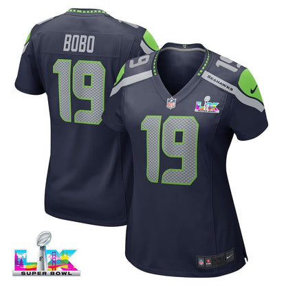 Jake Bobo 19 Seattle Seahawks 2026 Super Bowl LX - Women Game Jersey- Navy