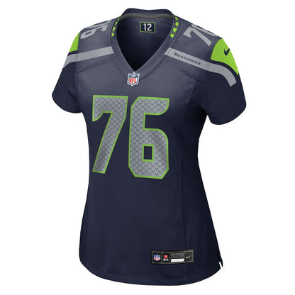 Grey Zabel 76 Seattle Seahawks 2026 Super Bowl LX - Women Navy Game Jersey