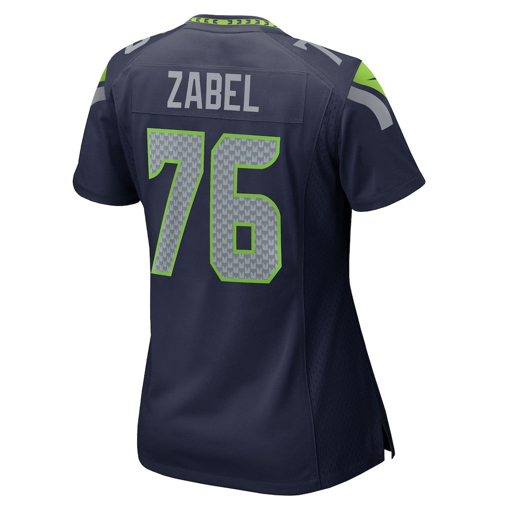 Grey Zabel 76 Seattle Seahawks 2026 Super Bowl LX - Women Navy Game Jersey