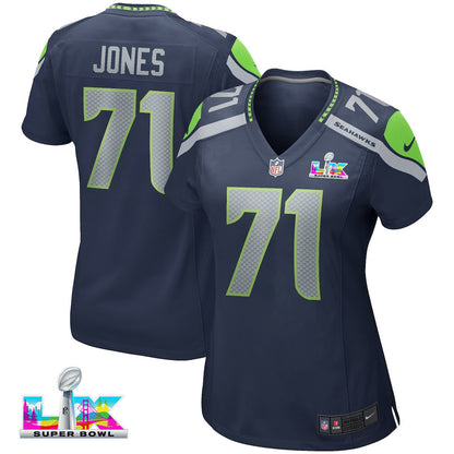 Walter Jones 71 Seattle Seahawks 2026 Super Bowl LX - Women Navy Game Jersey