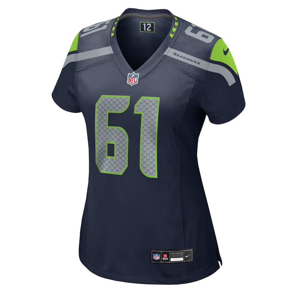 Jalen Sundell 61 Seattle Seahawks 2026 Super Bowl LX - Women Navy Game Jersey