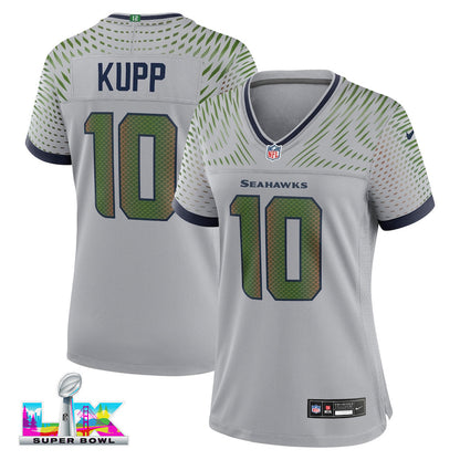 Cooper Kupp 10 Seattle Seahawks 2026 Super Bowl LX - Women Rivalries Game Jersey - Wolf Gray