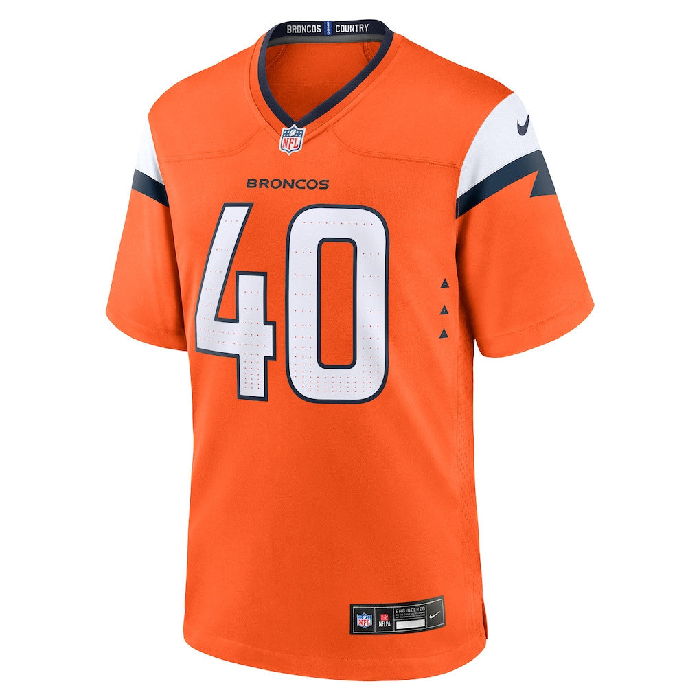 Justin Strnad 40 Denver Broncos 2026 Super Bowl LX - Orange Team Game Jersey