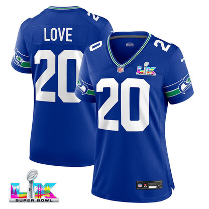 Julian Love 20 Seattle Seahawks 2026 Super Bowl LX - Women Royal Player Jersey