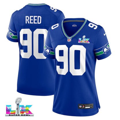 Jarran Reed 90 Seattle Seahawks 2026 Super Bowl LX - Women Royal Player Jersey