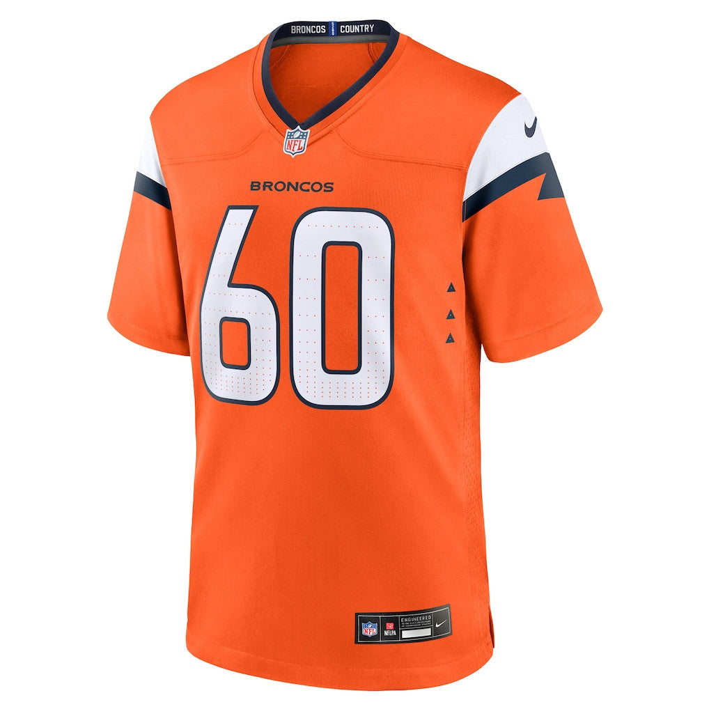 Luke Wattenberg 60 Denver Broncos 2026 Super Bowl LX - Orange Team Game Jersey