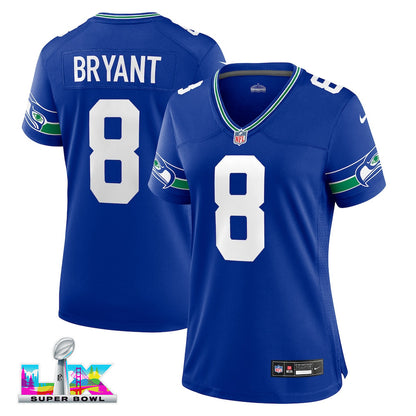Coby Bryant 8 Seattle Seahawks 2026 Super Bowl LX - Women Royal Player Jersey