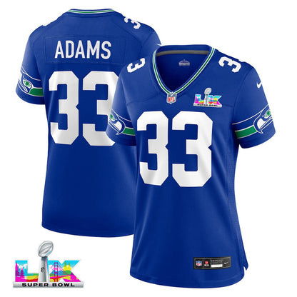 Jamal Adams 33 Seattle Seahawks 2026 Super Bowl LX - Women Royal Player Jersey