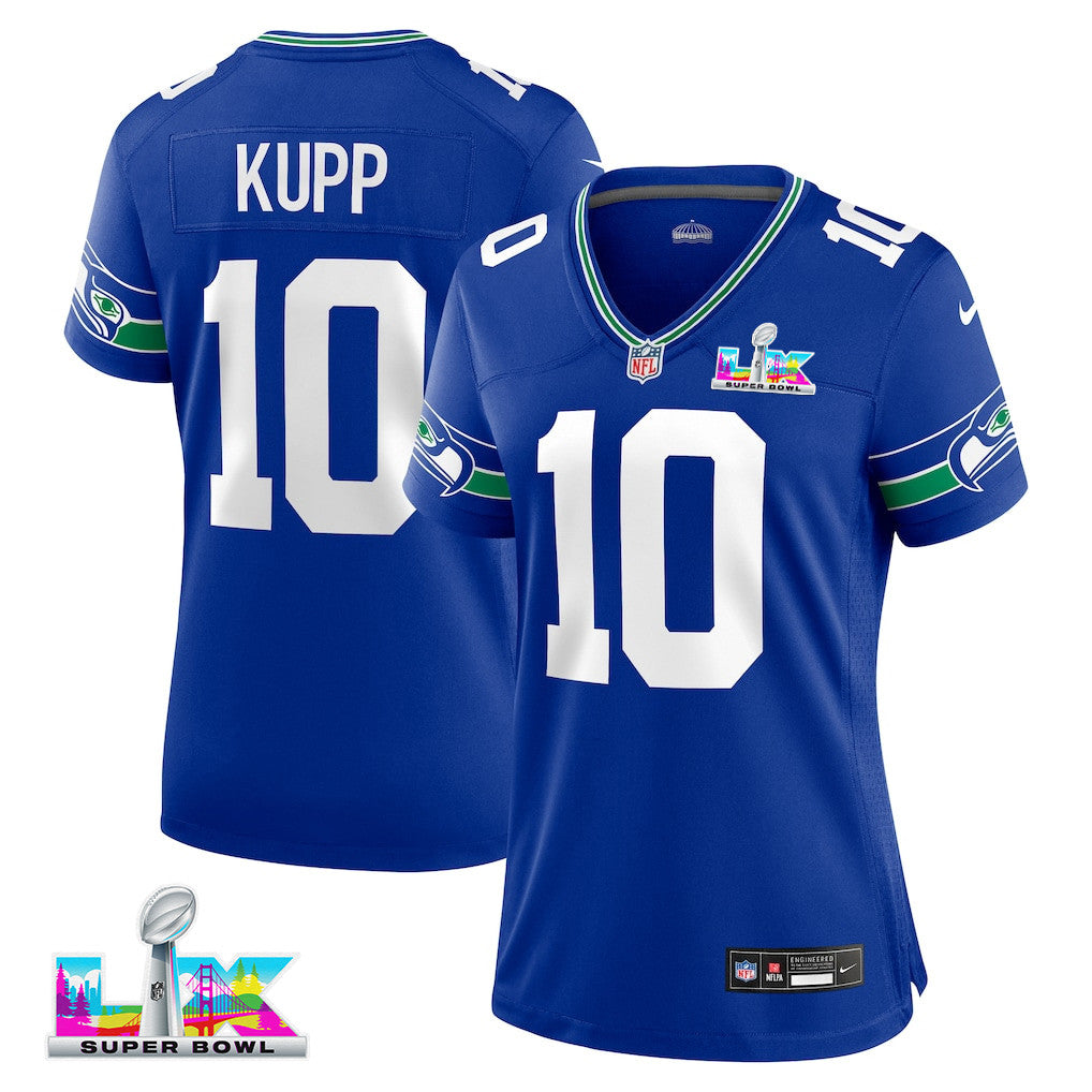 Cooper Kupp 10 Seattle Seahawks 2026 Super Bowl LX - Women Royal Player Jersey