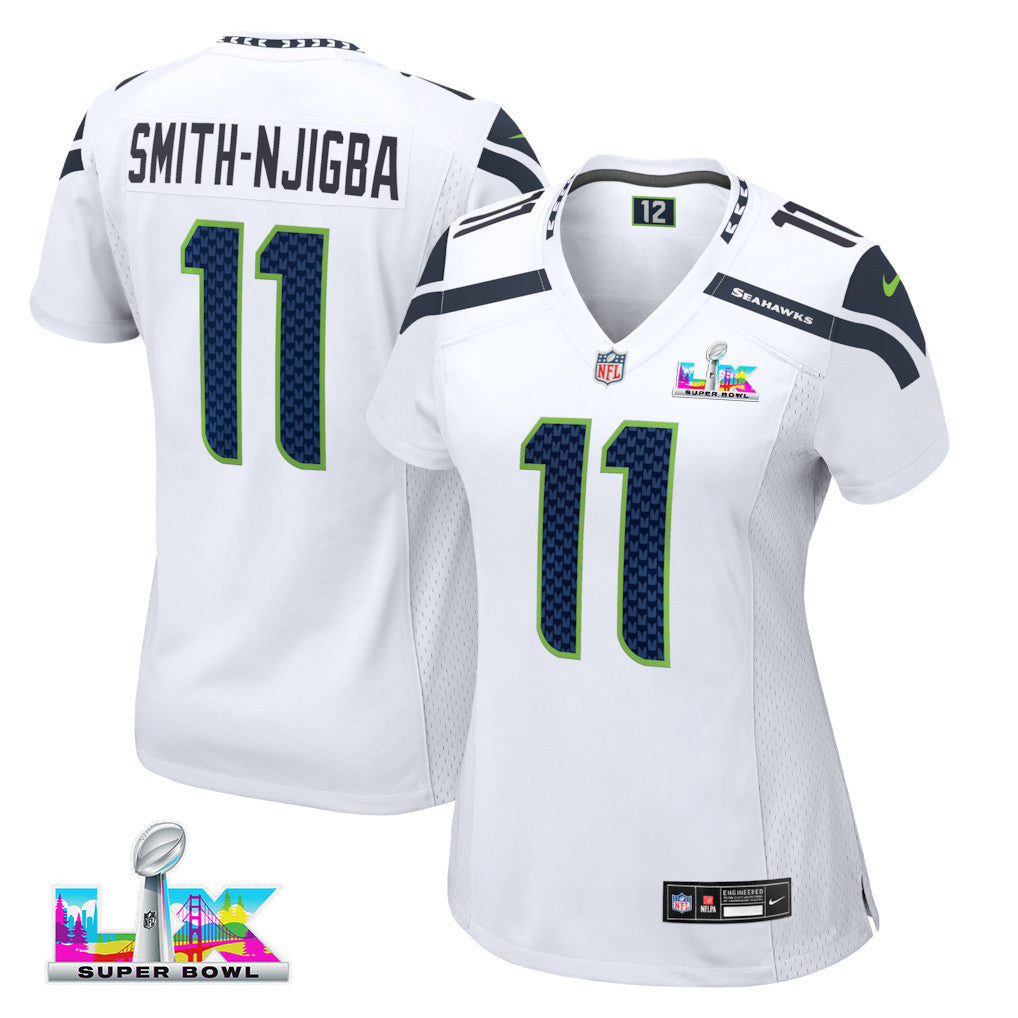 Jaxon Smith-Njigba 11 Seattle Seahawks 2026 Super Bowl LX - Women White Game Jersey