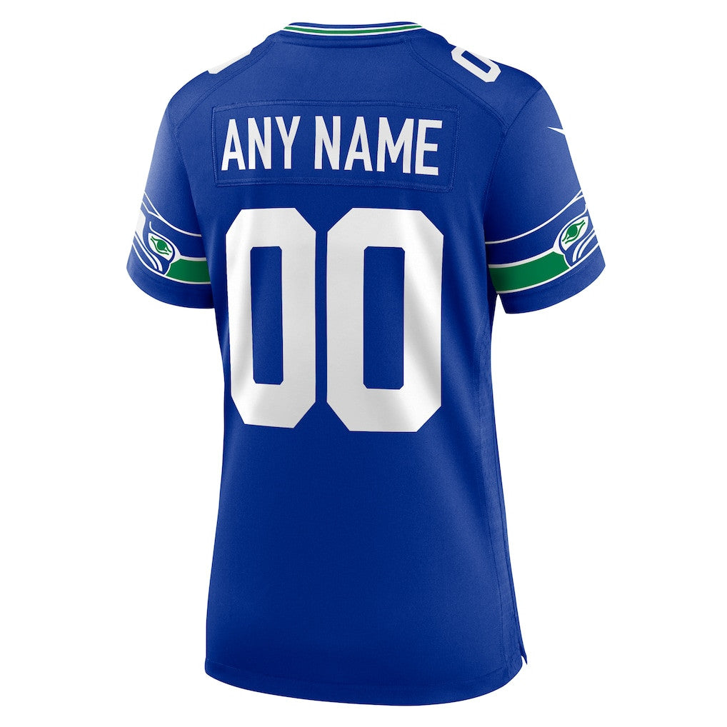 Seattle Seahawks 2026 Super Bowl LX - Women's Throwback Custom Jersey - Royal