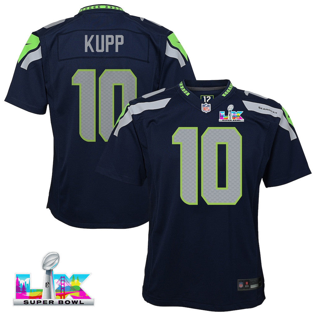 Cooper Kupp 10 Seattle Seahawks YOUTH 2026 Super Bowl LX - Navy Game Jersey