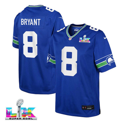 Coby Bryant 8 Seattle Seahawks YOUTH 2026 Super Bowl LX - Royal Alternate Game Jersey