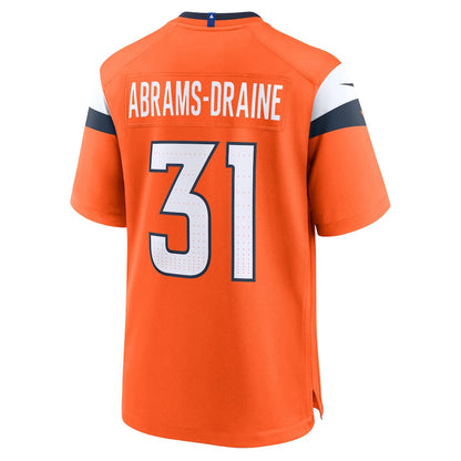 Kris Abrams-Draine 31 Denver Broncos 2026 Super Bowl LX - Orange Team Game Jersey