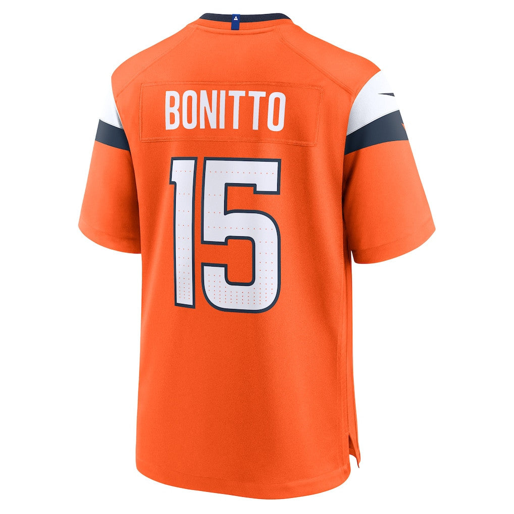 Nik Bonitto 15 Denver Broncos 2026 Super Bowl LX - Orange Team Game Jersey