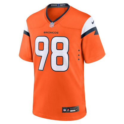 John Franklin-Myers 98 Denver Broncos 2026 Super Bowl LX - Orange Team Game Jersey
