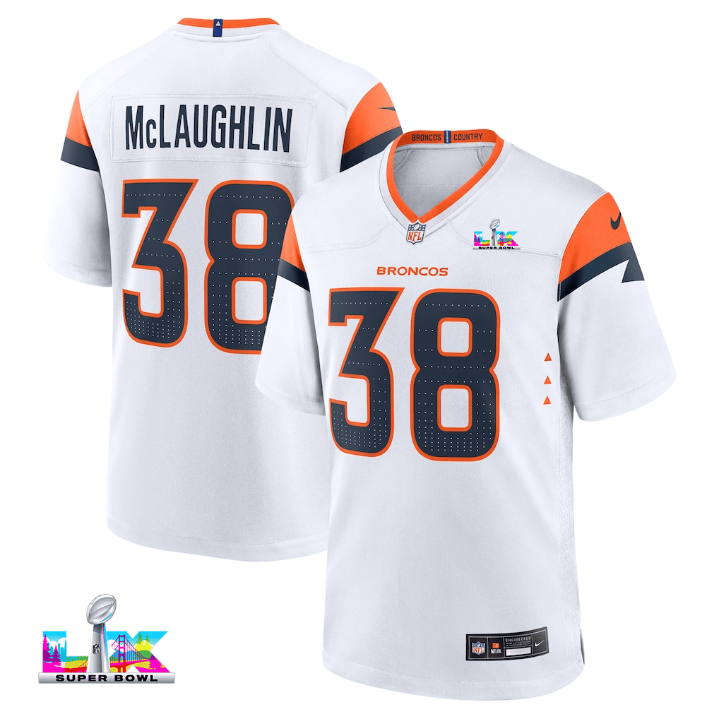 Jaleel McLaughlin 38 Denver Broncos 2026 Super Bowl LX - White Game Jersey