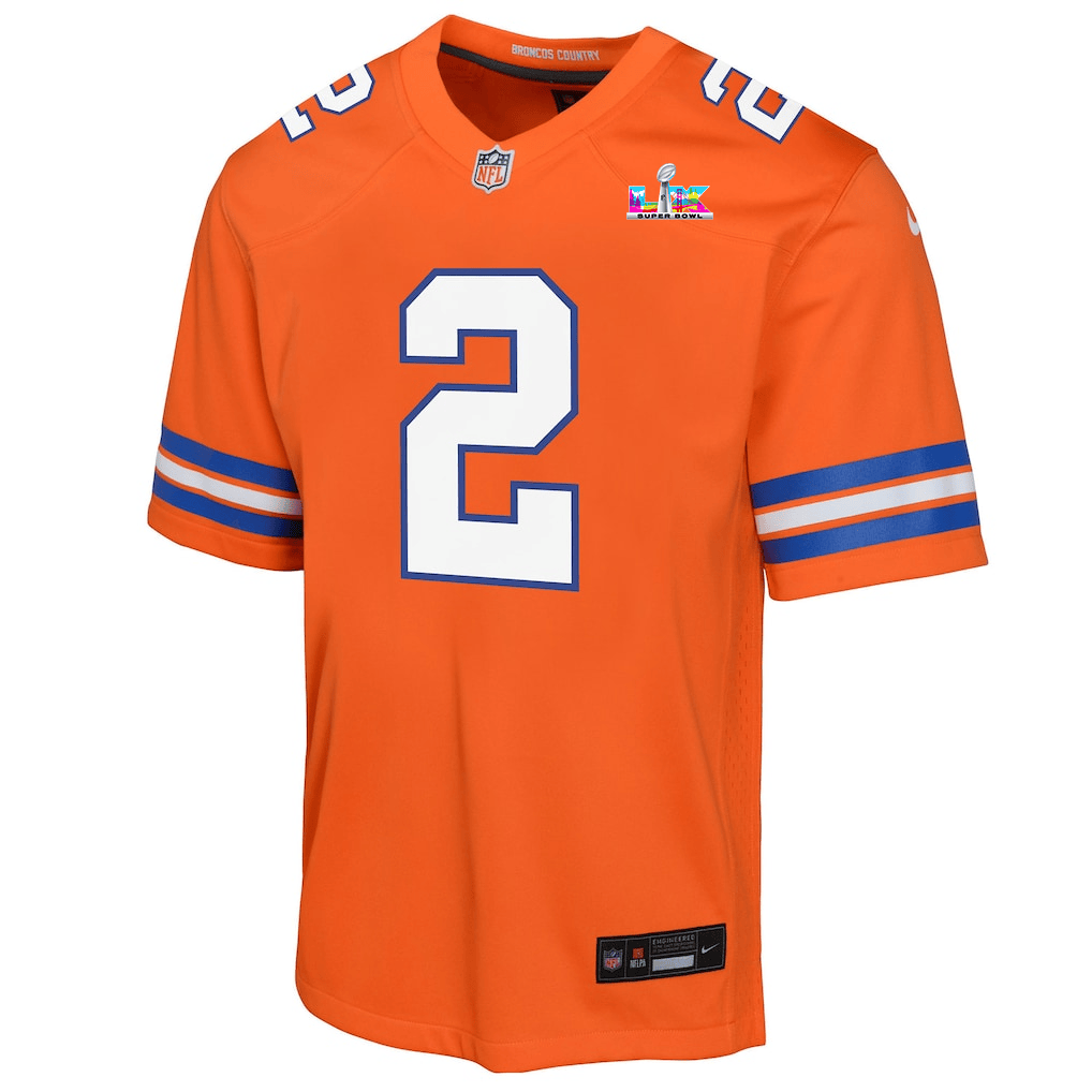 Patrick Surtain II 2 Denver Broncos YOUTH 2026 Super Bowl LX - Orange Game Jersey