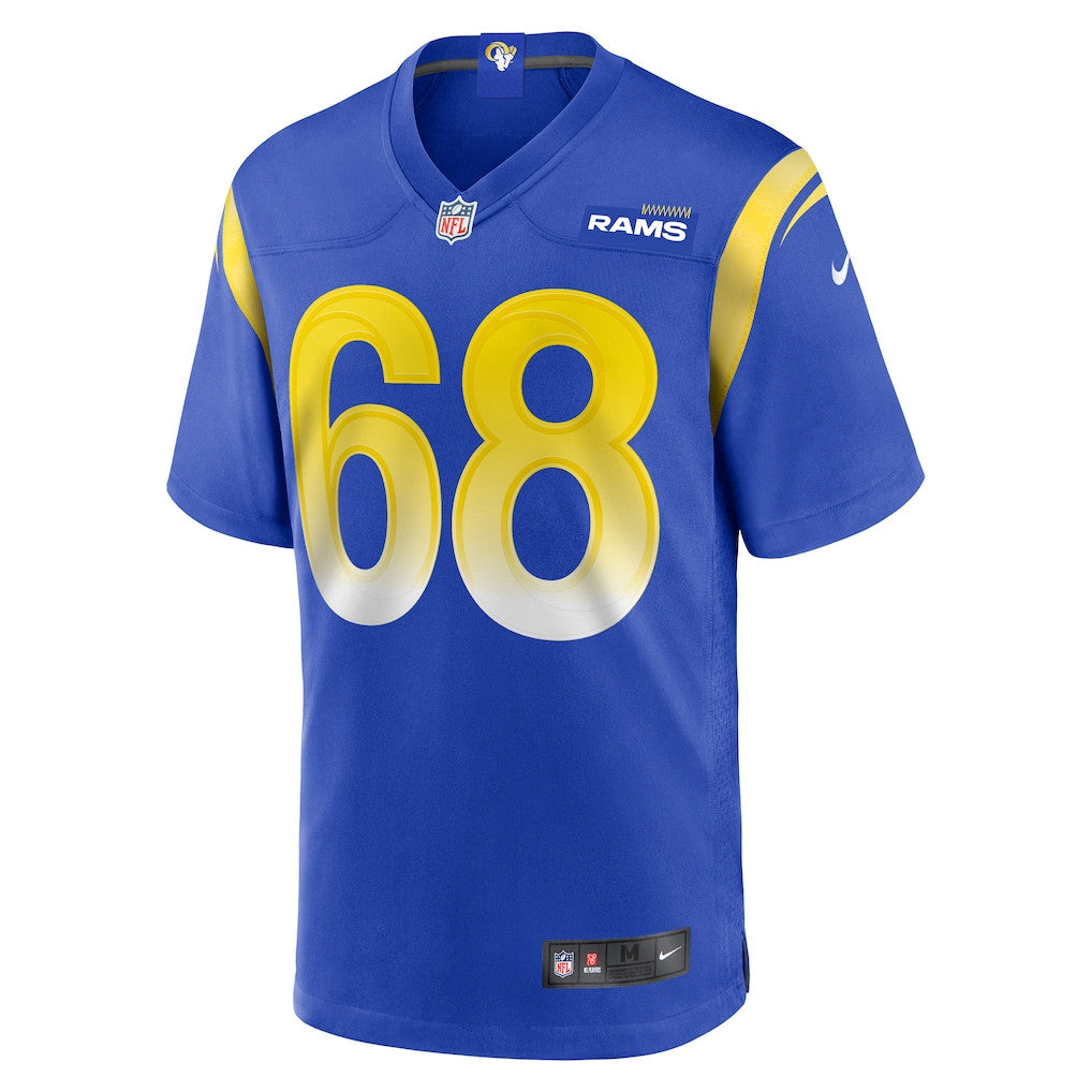 Mike McAllister 68 Los Angeles Rams 2026 Super Bowl LX - Royal Game Player Jersey