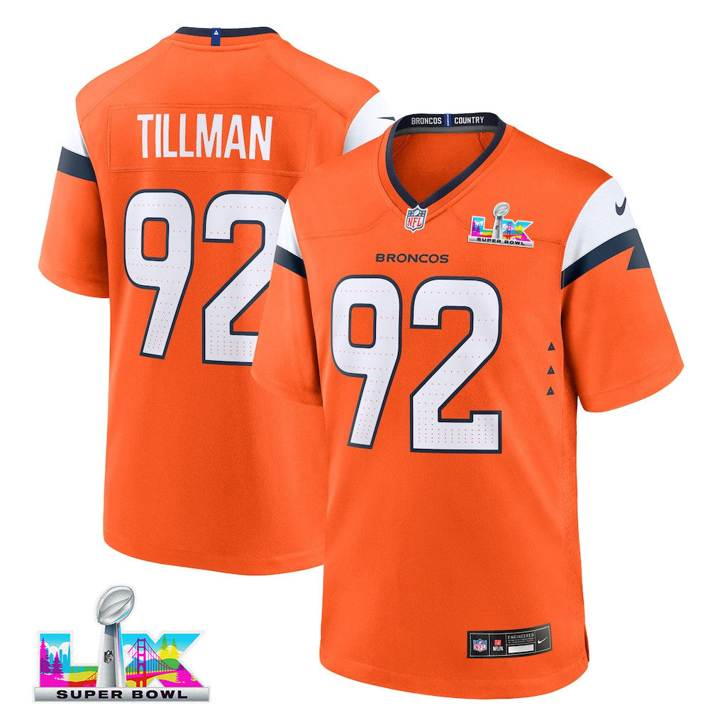 Dondrea Tillman 92 Denver Broncos 2026 Super Bowl LX - Orange Team Game Jersey