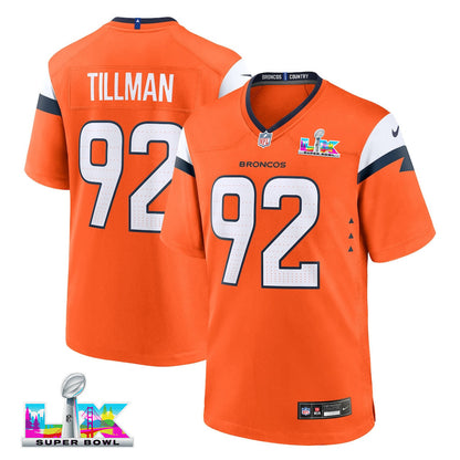 Dondrea Tillman 92 Denver Broncos 2026 Super Bowl LX - Orange Team Game Jersey