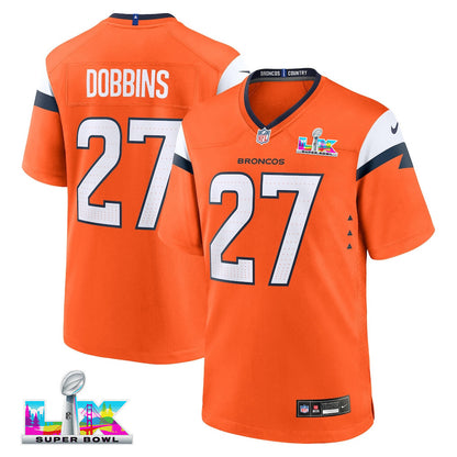 J.K. Dobbins 27 Denver Broncos 2026 Super Bowl LX - Orange Team Game Jersey