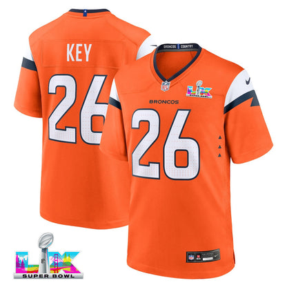 Devon Key 26 Denver Broncos 2026 Super Bowl LX - Orange Team Game Jersey