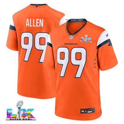 Zach Allen 99 Denver Broncos 2026 Super Bowl LX - Orange Team Game Jersey