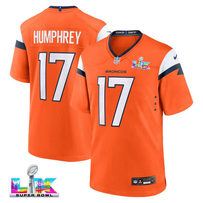 Lil'Jordan 17 Denver Broncos 2026 Super Bowl LX - Orange Team Game Jersey